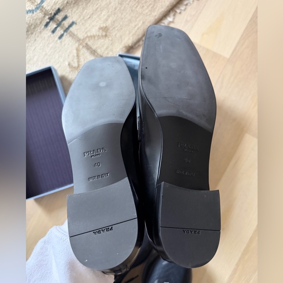 Prada womens leather flat loafers, new, size 40 fit size 9 - Picture 6 of 7